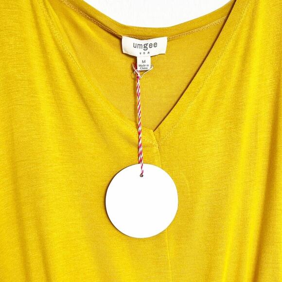 UMGEE YELLOW MUSTARD COLOR WOMEN BIG SLEEVE BLOUSE SIZE MEDIUM BRAND NEW - Picture 2 of 6